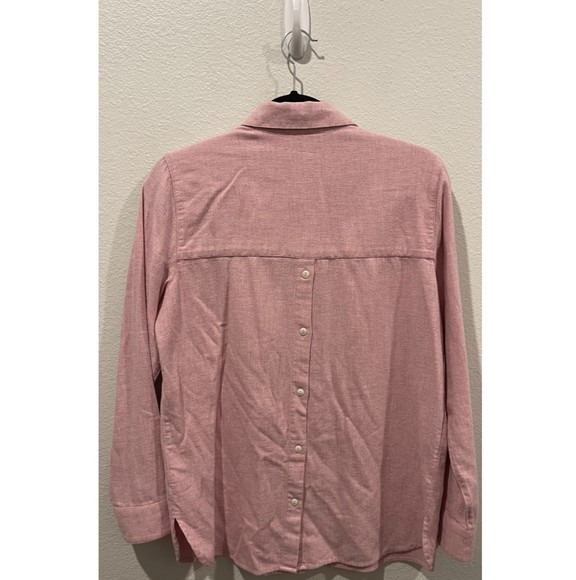 MADEWELL Ex-Boyfriend Button Back Pink Flannel Shirt - Picture 7 of 7